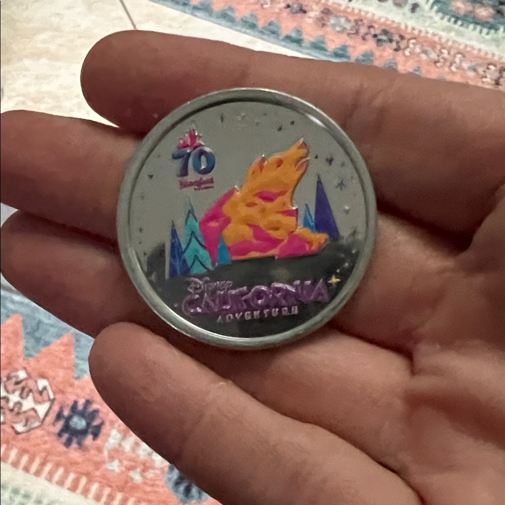 Disney California Adventure Silver and Pink Coin